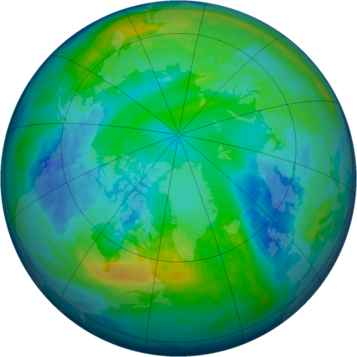 Arctic ozone map for 07 November 2003